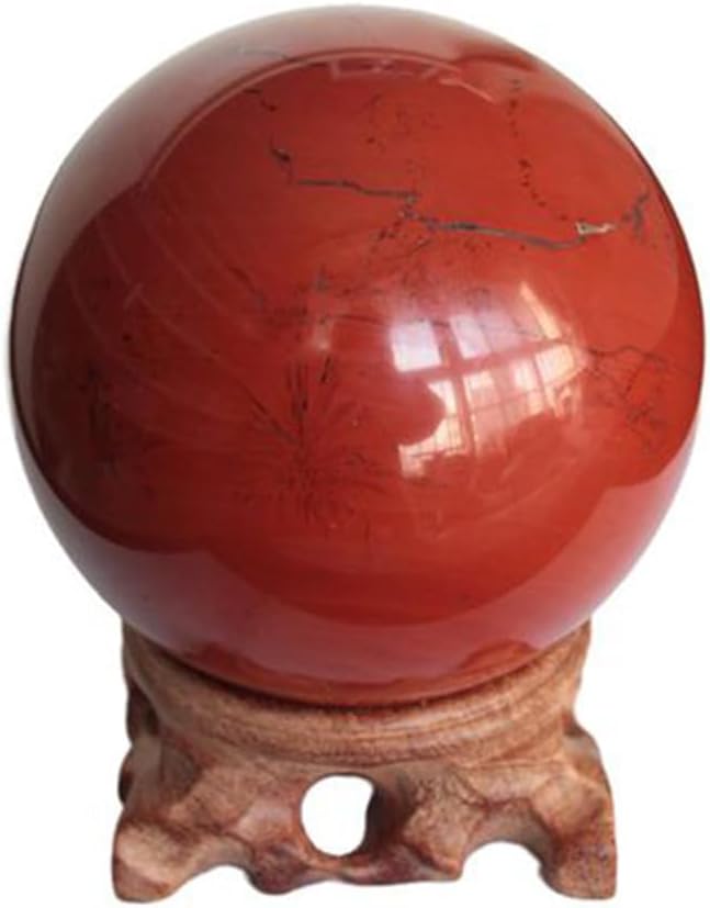 6-7CM/2.36-2.76inch Magical Natural Red Jasper Stone Ball Quartz Crystal Mineral Reiki Treatment Home Office Degaussing Decoration Collection Sphere (Red Jasper, 60-70mm)