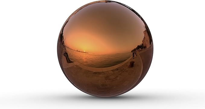 Lulu Decor, Dark Copper Stainless Steel Gazing Mirror Ball Size 14, Smooth Reflective Shiny Garden Decoration Globe