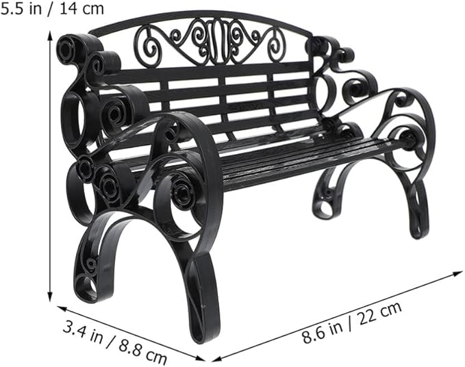 NUOBESTY 2Pcs Dollhouse Miniature Bench Mini Park Chair Mini Park Benches Fairy Garden Decoration Dollhouses Furniture Accessories