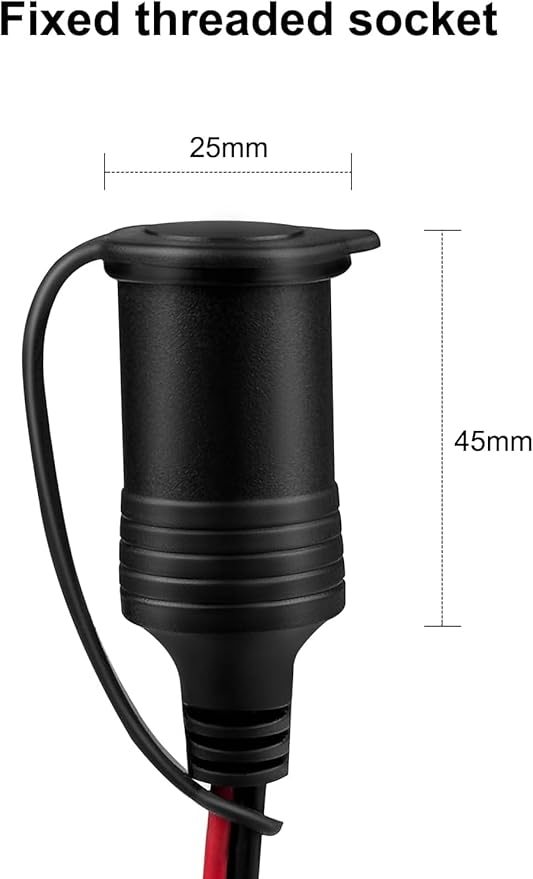 LVYUAN Cigarette Lighter Socket with Battery Alligator Clip, Female Cigarette Lighter Socket to 12V Battery Alligator Clips Charger Extension Cord Automotive Battery Clip-On Extension Cable (12FT)