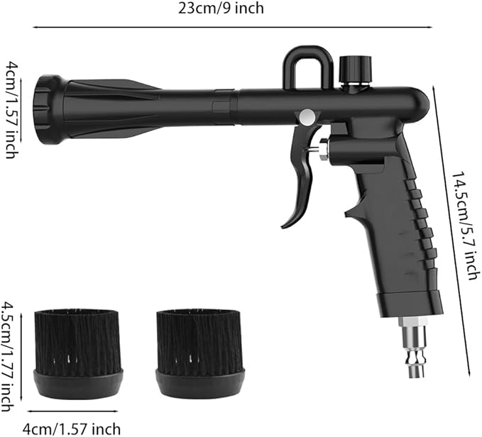 Car Detailing Air Gun, High Pressure Air Blower Dryer for Car Interior Cleaning, Quickly Blasts Dirt and Dust, Compressor Pneumatic Air Blaster Cleaning Tool, Black