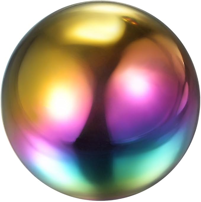 uxcell Rainbow Gazing Ball 3.15 Inch 80mm Reflective Sphere Polished Hollow Ball, Stainless Steel Gazing Globe Mirror Ball for Home Outdoor Decoration