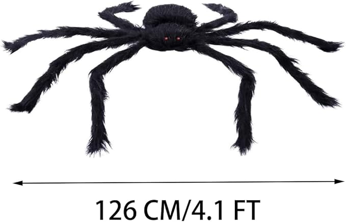 Halloween Giant Huge Spider, 4.1FT Large Foldable Spider Fake Hairy Spider Scary Decorations Halloween Spider Outdoor Yard