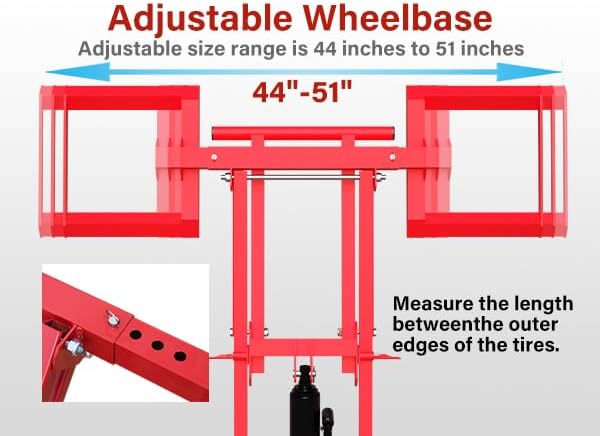 Lawn Mower Lift Jack 500LBS Capacity Hydraulic Cylinder Adjustable Height, Heavy Duty Zero Turn Mower Lift with Safety Lock & Wheels for Tractors, Atvs, & Lawnmower
