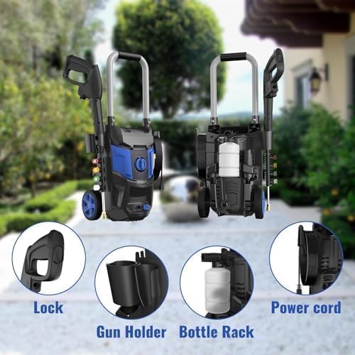 Pressure Washer -4800PSI Power Washer with Foam Cannon, High Pressure Cleaning Machine with 4 Connect Nozzles for Cars/Patio/Driveways/Home Cleaning
