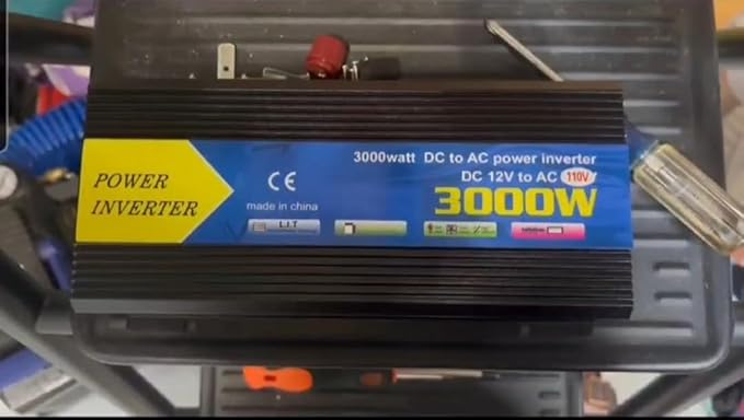High-Power DC to AC Power Inverter – 12V to 110V/120V Converter with Dual USB Ports, Dual AC Outlets, Cigarette Lighter Adapter, Battery Cable for Cars, Trucks, RVs, Camping,Home Backup (Black, 3000W)