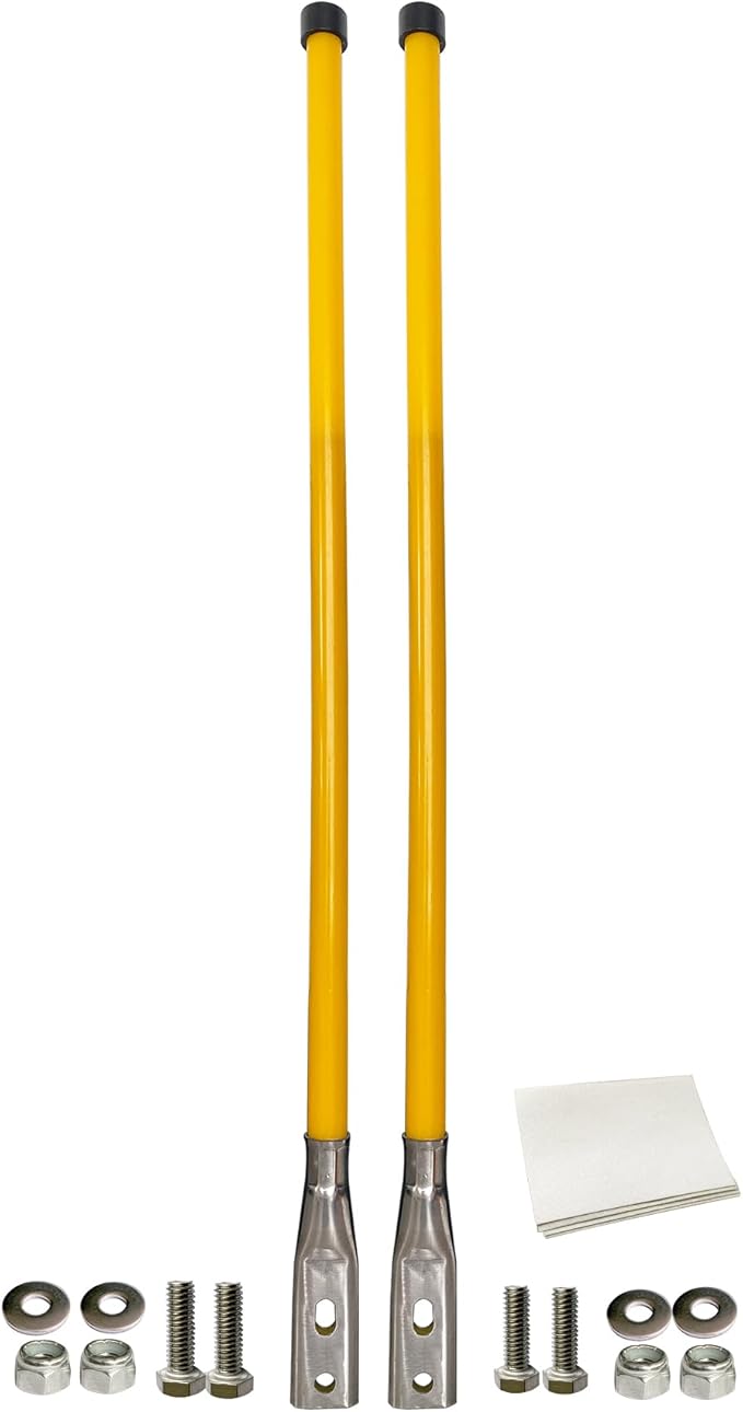 28" Yellow Snow Plow Markers Blade Guides 304 Stainless Steel Joint 3/4''Built-in Steel Wire Never Break for Blizzard Boss SNO-Way Western Snowplows Pickup Truck SUV UTV ATV
