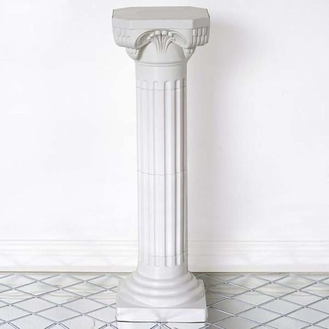 Efavormart 4 Pack 36" Tall White PVC Height Adjustable Empirical Roman Inspired Pedestal Column Plant Stand