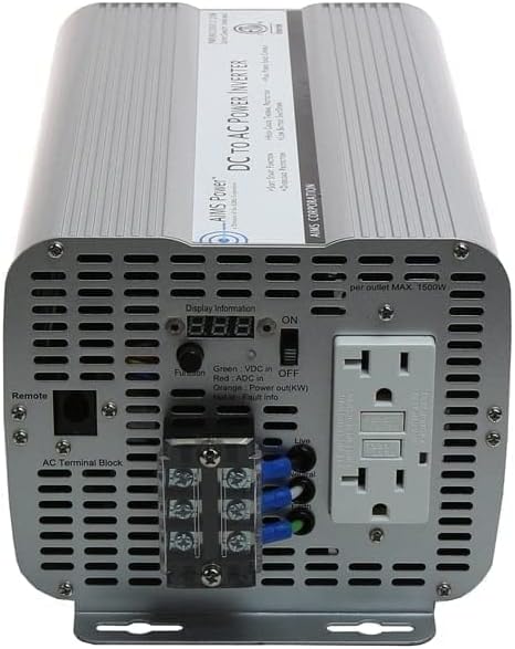 AIMS Power 2000 Watt / 4000 Watt Peak Modified Sine Power Inverter 12 Volt DC to 120 Volt AC ETL Listed with Remote
