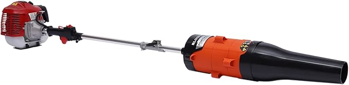 2.3HP Handheld Sweeper 52CC 2 Stroke Gasoline Power Sweeper Outdoor Sweeping Broom Walk Behind Sweeper Cleaner with a Blower Artificial Turf Lawns Driveway Cleaning Tool
