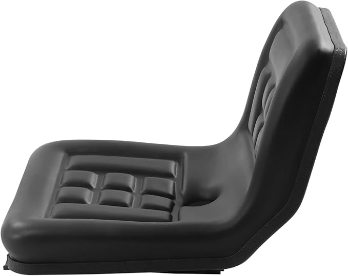 Lawn Mower Seat, Universal Lawn Tractor Seat Replacement, Compact High Back Mower Seat, Central Drain Hole Skid Steer Seat for Loader Tractor Forklifts Dozers Excavators