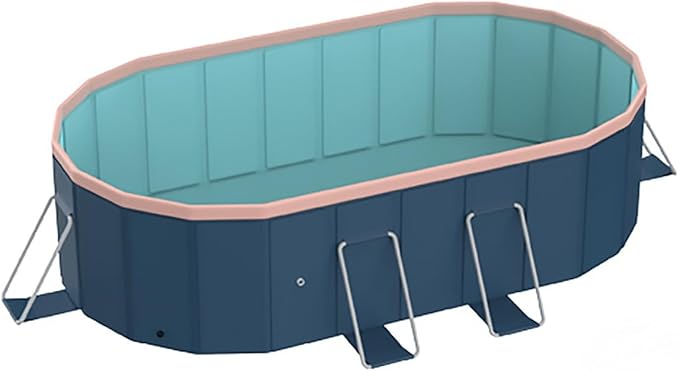 2.1m Oval Non-Inflatable Garden PVC Swimming Pool in Blue-Gray