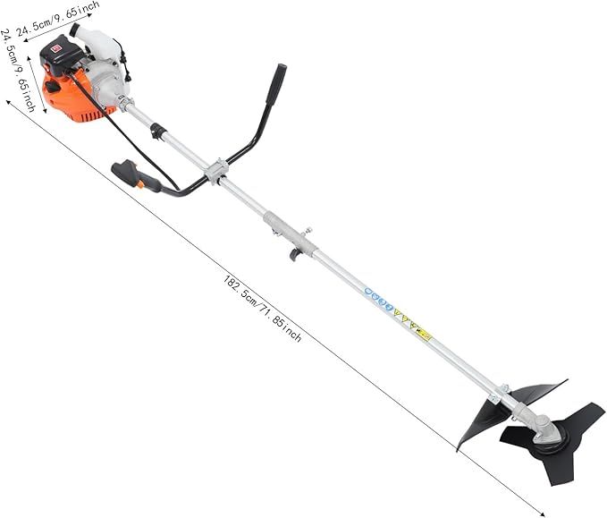 42.7cc Gas Weed Wacker, Gas Powered Weed Trimmer, 2-in-1 Weed Eater Gas Powered with 3 Cutting Heads, 6500RPM Professional Grass Trimmer for Lawn Care, Shoulder Strap Included