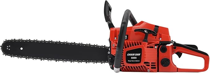 Gas Chainsaw, 2Stroke/4Stroke Gasoline Chainsaw Power Chain Saws Handheld Cordless Petrol Chainsaws For Wood Cutting Forest Felling Tree Pruning Shrub Pruning (2Stroke 20In 2600W 58CC)