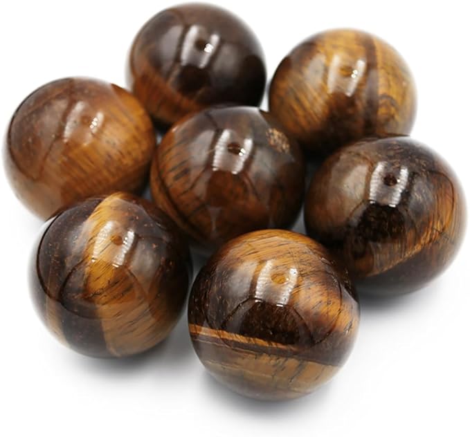 4-5CM/1.58-1.97inch Ttiger Eyes Crystal Ball Polished Natural Tiger Eye Stone Sphere Decorative Sphere Healing Crystals Ball Stone Crafts Home Decor Ornament Gifts (40-50mm, Tiger's Eye)