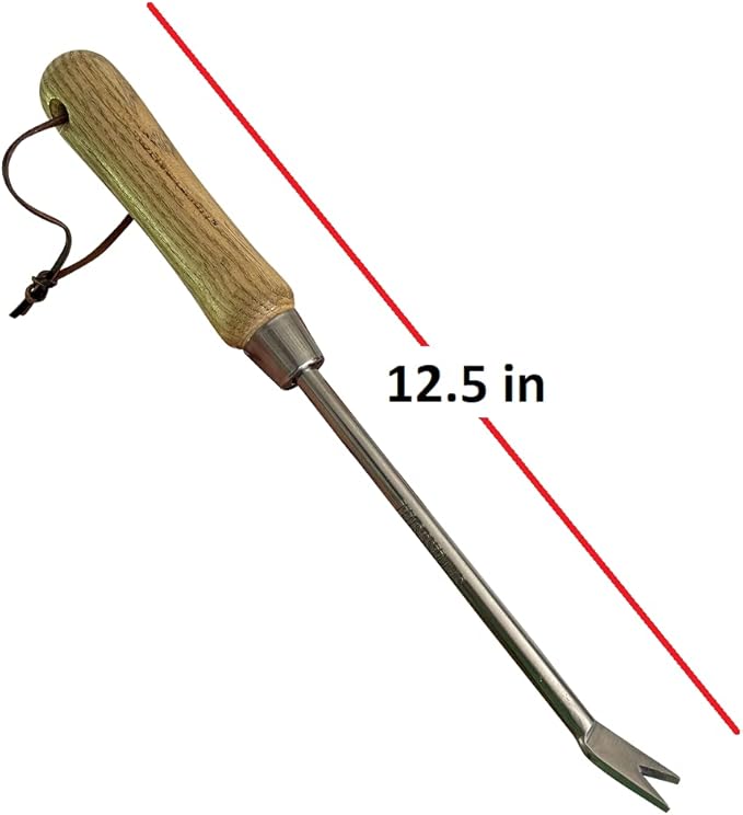 Garden Guru Eco Dandelion Weeder Tool with Ergonomic FSC Certified Wood Handle - 100% Recycled Stainless Steel - Rust Resistant - Weed Puller for Planting, Flower & Vegetable Care - 1 Case (40 Pcs)