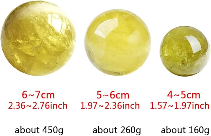 6-7cm/2.36-2.75inch Topaz Ball Polished Natural Yellow Crystal Sphere Decorative Sphere Healing Crystals Ball Healing Stone Crafts Home Decor Ornament Gifts (Topaz, 60-70mm)