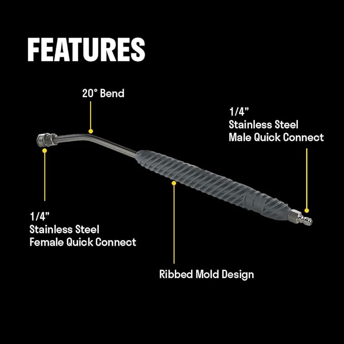 ACTIVE Pressure Washer Gun + Pressure Washer Foam Cannon + 20" Pressure Washer Lance for All types of Pressure Washers