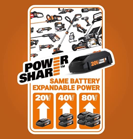 Worx 40V 14" Cordless Chainsaw Power Share with Auto-Tension - WG384 (Batteries & Charger Included)