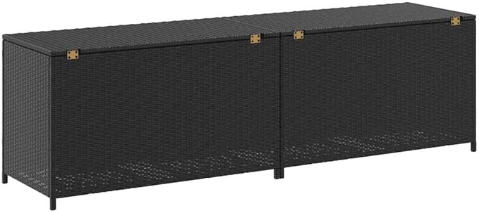 vidaXL Patio Storage Chest, Deck Box with Lid, Patio Cabinet, Storage Chest for Outdoor Cushions Throw Pillows Garden Tools Pool Supplies, Black