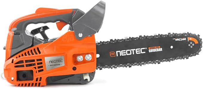 NEO-TEC 12'' Top Handle Gas Chainsaw,2-Stroke 25.4cc Portable Chain Saws for Trees Gas Powered Wood Cutting