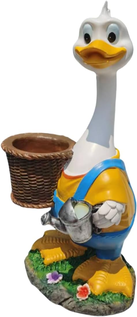 Couple Duck Garden Statue Duck Succulent Plant Flower Pot Goose Flower Pot Sculpture Indoor and Outdoor Art Decoration Courtyard Terrace Balcony Living Room Office Decoration Festival Gifts