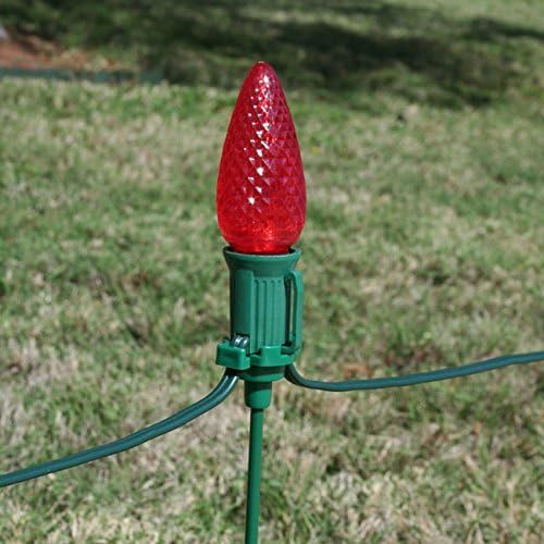 15" Universal Metal Light Stakes for Christmas Lights | Commercial-Grade C7 & C9 Stakes for Yard, Walkways, and Lawn Decorations | Pack of 25