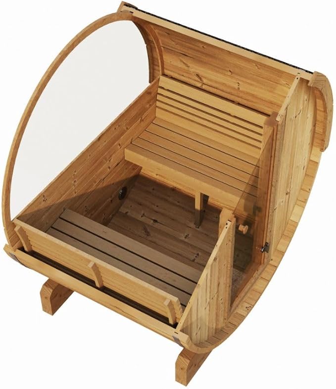 Sauna Barrel, Ergo-Series Backyard Sauna Barrel (Sauna Heater & Sauna Stones Included) (Model E6W)