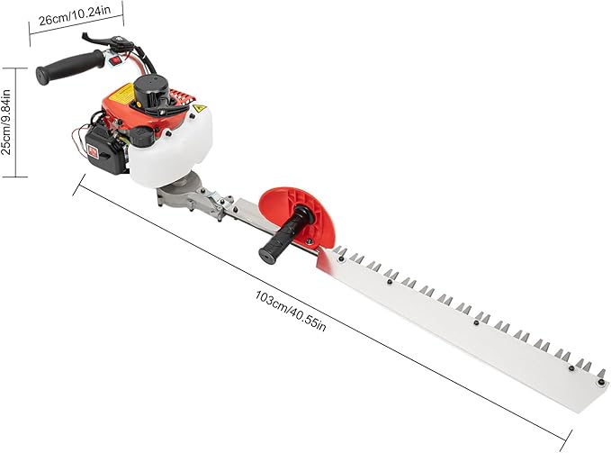 650W Petrol Gas Powered Hedge Trimmer with 22.5cc 2-Stroke Gas Engine Single Sided Hedge Trimmer w/ 27.6 Inch Serrated Blades Cordless Trimmer Suitable for Landscaping (Single Sided)
