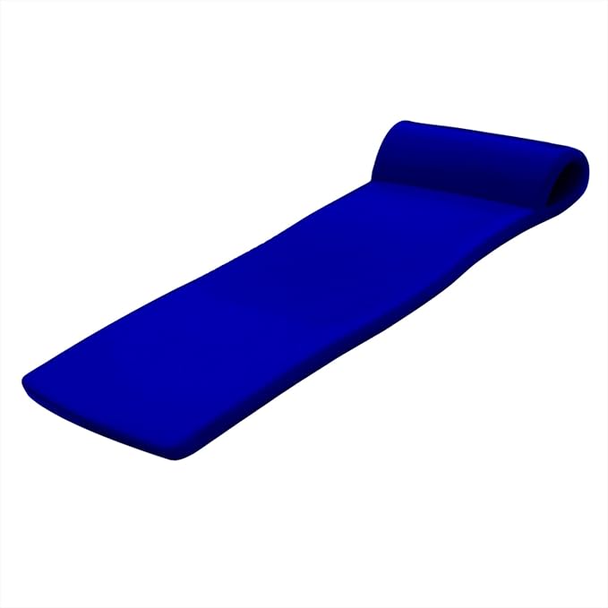 TRC Recreation Sunsation Vinyl Coated Foam Swimming Pool Float Mat Adult Lounger with Built-in Roll Pillow