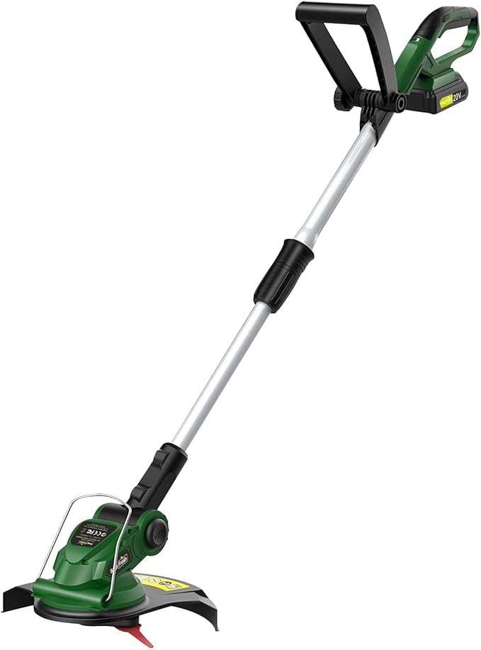 Electric Weed Wacker - SnapFresh 20V Cordless Weed Eater w/ 2.0Ah Battery & Fast Charger, Cordless Lawn Trimmer for Multi-Angle Cutting, Grass Edger for Garden & Yard