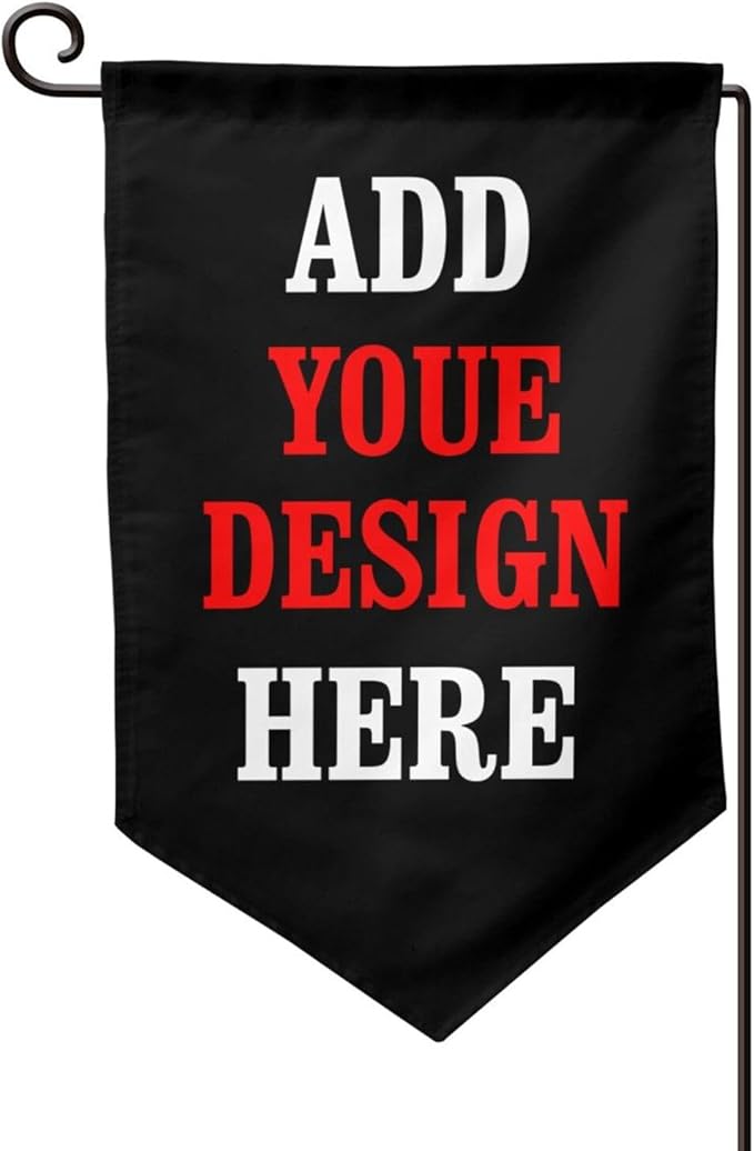 Custom Garden Flag Double Sides Personalized Garden Flags 12x18 Inch Customized Picture Logo Text Yard Flag Banner Signs for Outside Lawn Patio Garden Home Decorating Birthday Christmas Gift