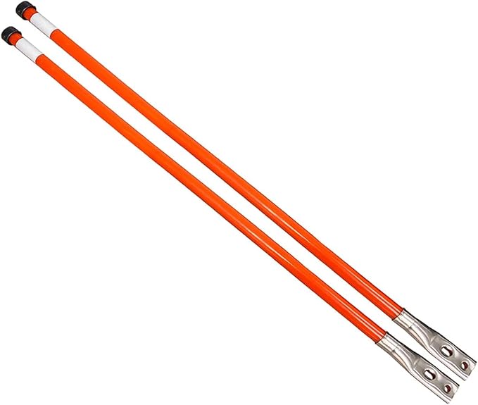 28'' Orange Snow Plow Blade Marker Guide Kit Solid All Steel Wire High Visibility with Stainless Steel Joint for Most Snow Plow Not Easy to Break and Rust Low Temperature Resistance