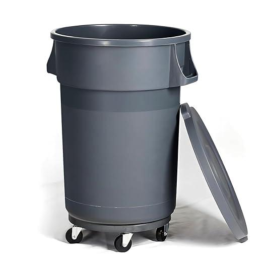 32 Gallon Outdoor Trash Can, Outdoor Trash Can with Lid and Wheels, Commercial Trash Cans Suitable for Restaurants, Kitchens and Courtyards