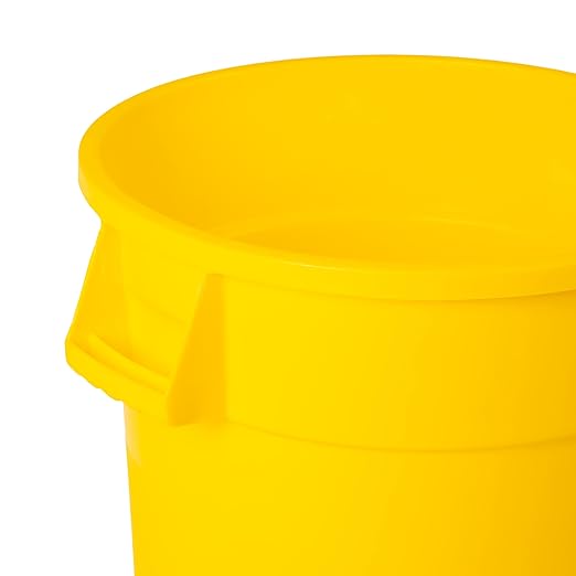 20 Gallon Trash Can With Lid Round Ingredient Storage Containers Recycling Bin Kitchen Garbage Can Office Garbage Can Trash Barrel Plastic Barrel Yard Waste Bin Outdoor Trashcan (5, Yellow)