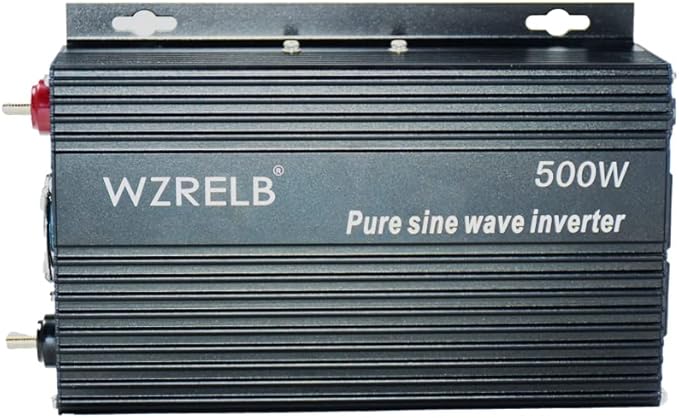WZRELB 500W Pure Sine Wave Inverter 24VDC to 120VAC Solar Power Converter Truck RV Home LCD Display