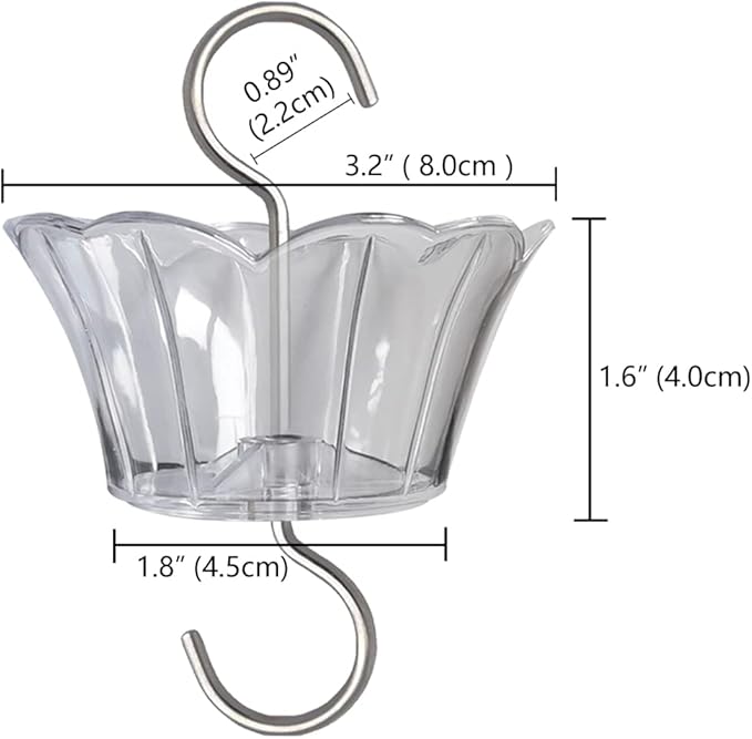 Ant Moat for Hummingbird Feeder - 3 OZ x 4 Pack Clear Insect Guard with Large Capacity