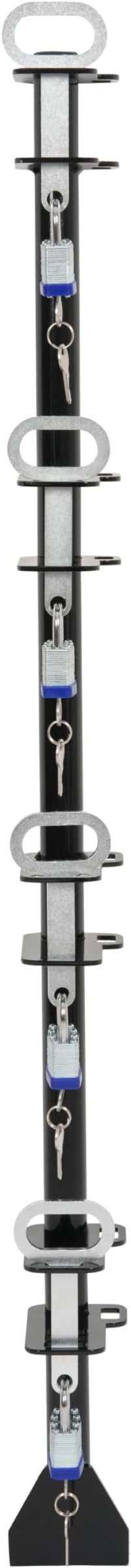 ECOTRIC 4 Place Trimmer Rack Holders for Landscape Truck Trailer Enclosed w/4 Locks Weed Eater Carrier Black Steel Pair