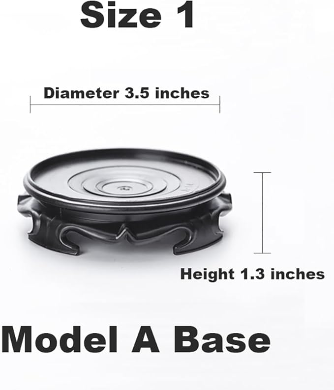 GOLDY&WENDY Round Vase Display Stand 3.5 Inch Black Imitation Wood Style Base Handmade Resin Pedestal