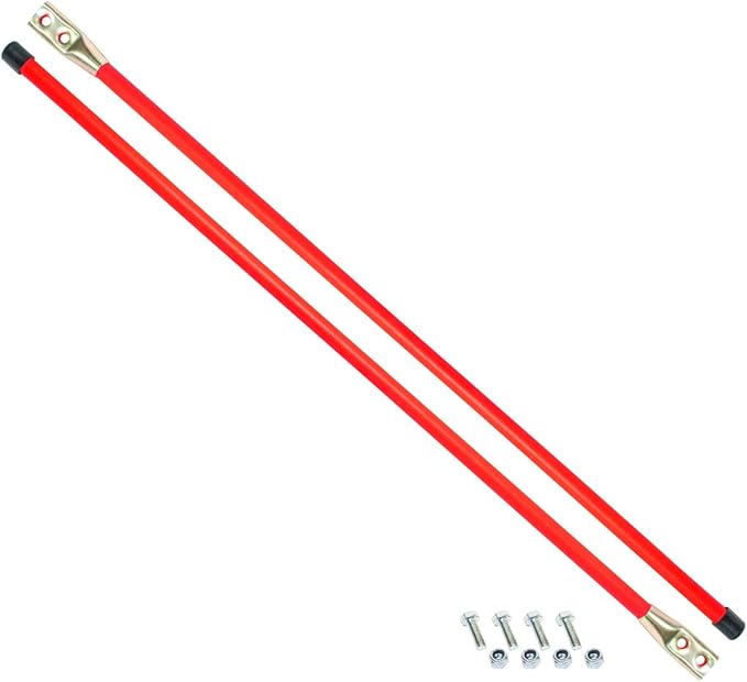 Buyers Products 1308105 Fluorescent Nylon Orange Guide Kit, 3/4" X 28, Bolt-On, Aftermarket Snow Plow Blade Marking Guide Kit, Bumper Guides for Pickup Trucks, Bumper Sights and Road Safety