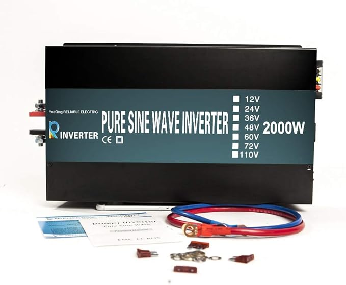 WZRELB Pure Sine Wave 2000 Watt (4000W Surge) 48V Power Inverter DC to 120 AC 60Hz,Off-Grid Solar Back Up Power