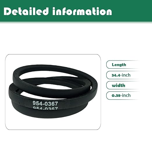 754-0367 954-0367 Drive Belt 3/8 x 34 inch v Belt Replacement MTD Snow Thrower 21130SE 826 926E Oregon 75-091 Stens 265-013,75-157,265-256, 13288, 230-3256, B17540367(2 Pack)