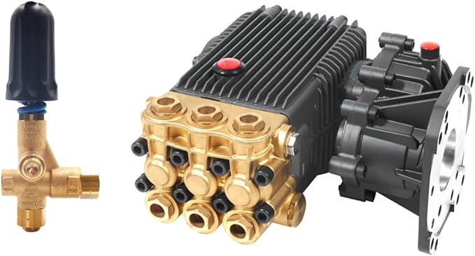 Canpump CT 3510 GB Pressure Washer Pump with Gearbox – 3500 PSI, 9.2 GPM, 1″ Shaft, Horizontal, Triplex, External Unloader – High Flow Pump for Fleet, Farm, Industrial Cleaning – For 24 HP Gas Engines