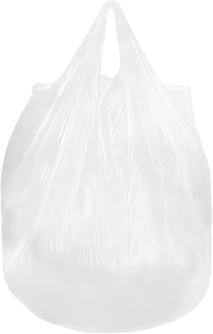 8 Gallon Trash Bags with Handles, Pack of 42, Garbage Bags, Size 55 * 70cm, Weight 8g/pcs, Unscented, White