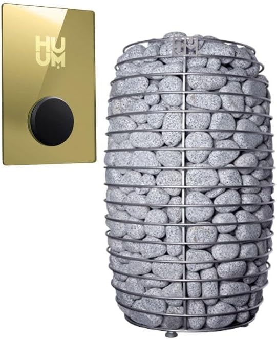Model CL12GCP, Cube-Series Outdoor Home Sauna Suite Kit, Up to 8 Persons (Sauna Heater and Sauna Stones Included) (HIVE MINI 11 WiFi - Gold)
