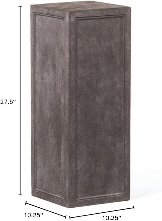 Pemberly Row Modern/Contemporary Stone Pedestal in Stromcloud