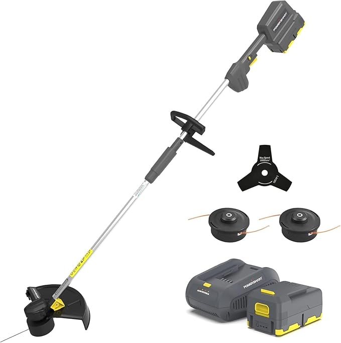 PowerSmart 40V 13" Cordless String Trimmer, 2-in-1 Battery Powered Weed Wacker Eater, 4.0AH Battery and Charger Included