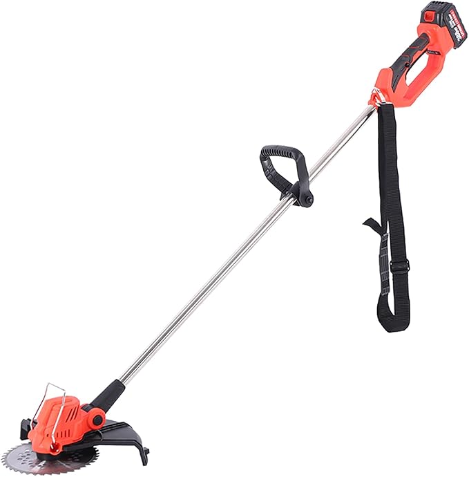20000 RPM Electric Weed Wacker with Wheel, 3-in-1 Brushless Brush Cutter/String Trimmer/Grass Trimmer/Lawn Mower, 9" Cordless Weed Eater Battery Powered, 2 * 2000mAh Battery, 4 Blade and Charger