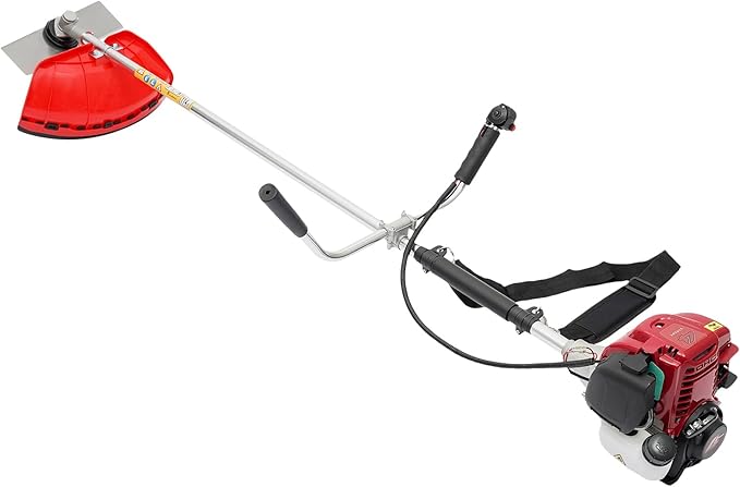 35.8cc 4-Stroke Gas Powered Grass Trimmer/Edger, 12" Weed Wacker Gas Powered, 1050W Manganese Steel Blade, Lawn Mower & Boat Propeller for Yard, Orchard, Fishing Boat