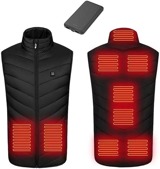 Heated Vest for Men Women with 9 Heating Zones and Rechargeable Battery Pack, Heated Jackets for Winter
